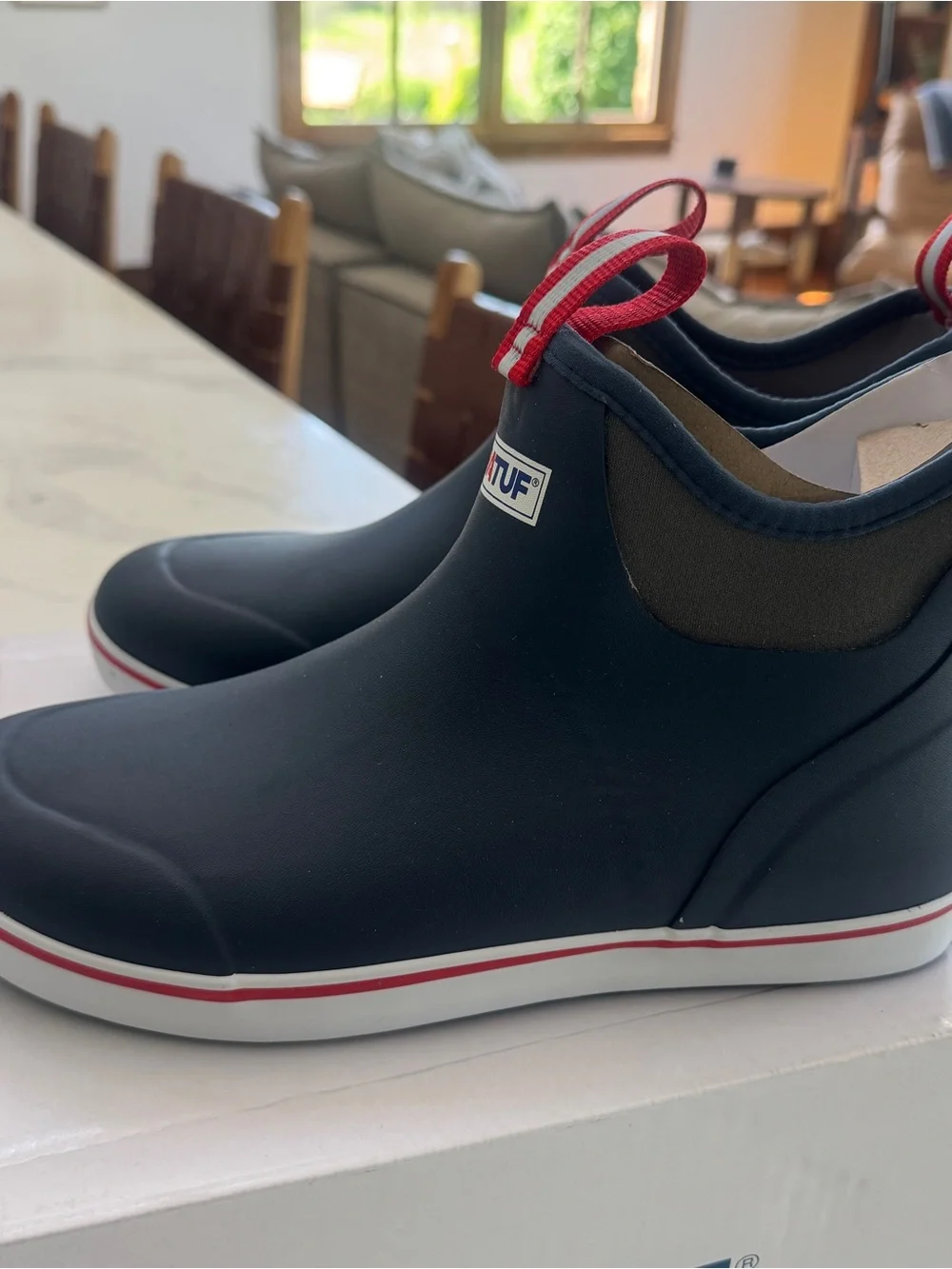 XTRATUF Men’s Navy/Red Ankle Deck Boot - M9